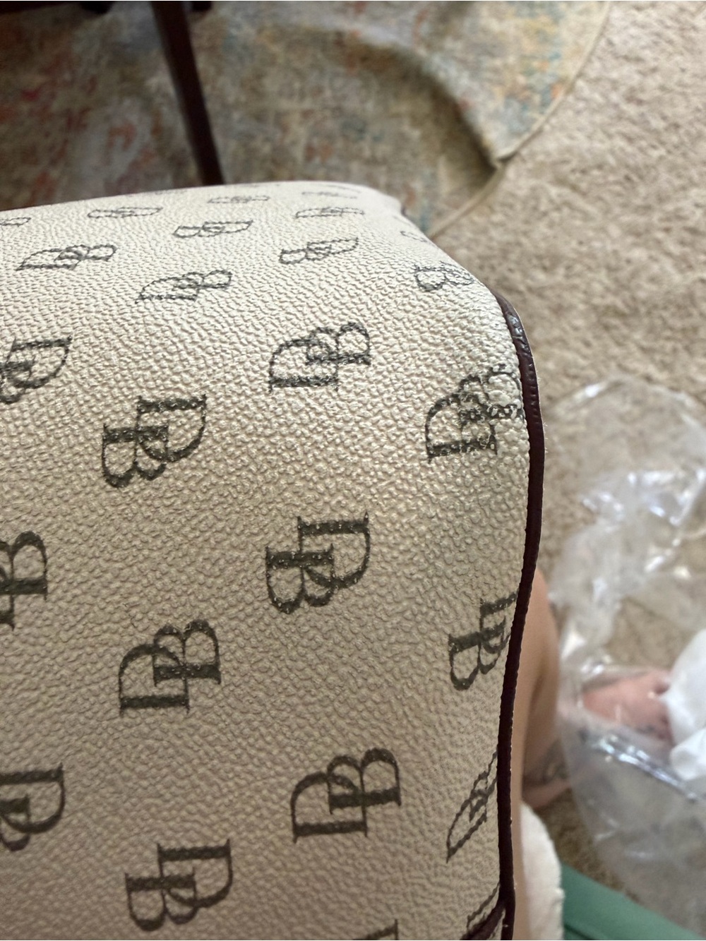 Dooney & Bourke White and Pink Bucket Bag - Picture 11 of 12
